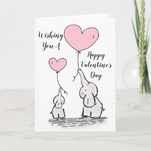 Fantasierijke olifanten - Happy Valentines Day Feestdagen Kaart