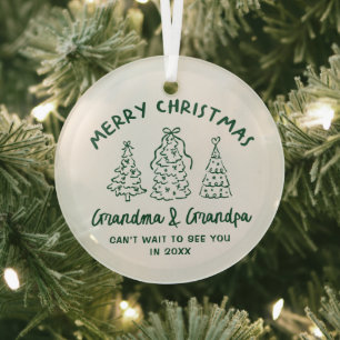Fantasierijke Ouderenkind Aankondiging Glas Ornament