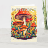 Fantasierijke paddenstoelen uit het bos kaart (Voorkant)