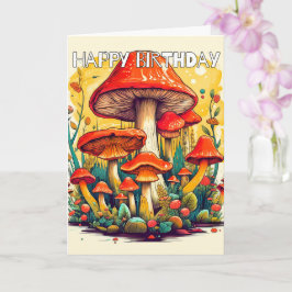 Fantasierijke paddenstoelen uit het bos kaart