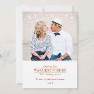Fantasierijke Sneeuwvlokken Vakantiefotokaart Feestdagenkaart