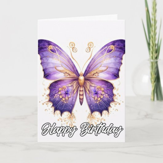  fantasierijke vlinderkunst | Gelukkige verjaardag Kaart (Voorkant)