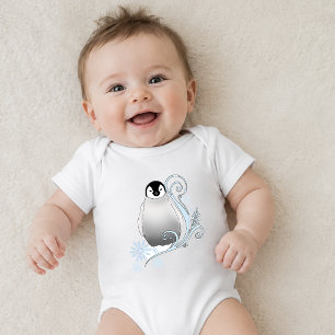Fantasierijke Winter Pinguïn Art Nouveau Sneeuwvlo Romper