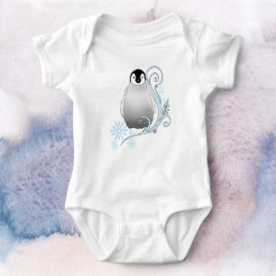 Fantasierijke Winter Pinguïn Art Nouveau Sneeuwvlo Romper