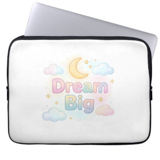 Fantasierijke zachte pastel citaat op wit laptop sleeve