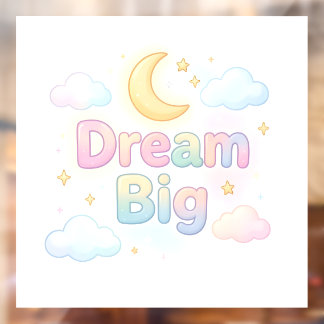 Fantasierijke zachte pastel citaat op wit raamsticker