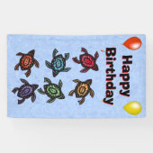 Fantasieschildpadden gekleurde schelpen Ballonnen  Spandoek (Horizontaal)