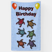 Fantasieschildpadden gekleurde schelpen Ballonnen  Spandoek (Verticaal)