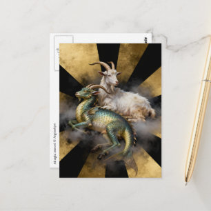 Fantasiest Geit en Draak Briefkaart