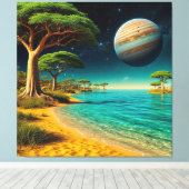 Fantasiest Landschap met Levendig Strand Canvas Afdruk (Insitu (Houten vloer))