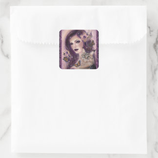 Fantasiest vrouwen met kat door Renee Lavoie Vierkante Sticker