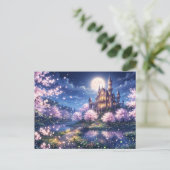 Fantasiestad en kasteel briefkaart (Staand voorkant)