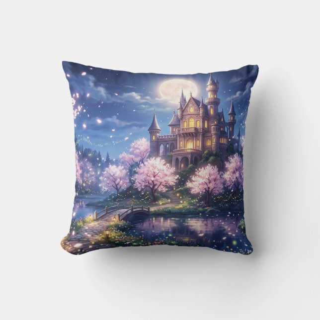 Fantasiestad en kasteel kussen (Voorkant)