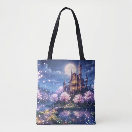 Fantasiestad en kasteel tote bag (Voorkant)
