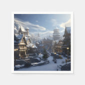 Fantasiestad in de winter servet (Voorkant)