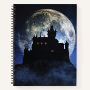 Fantasiestad tijdens de nacht notitieboek