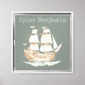 Fantasiesterke Waterverfschip Boot Canvas Afdruk (Voorkant)