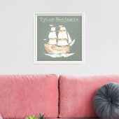 Fantasiesterke Waterverfschip Boot Canvas Afdruk (Insitu (Woonkamer))