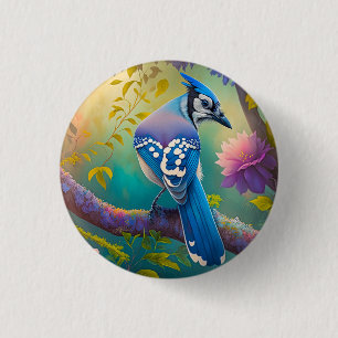 Fantasiesterren Blauwgaai Ronde Button 3,2 Cm