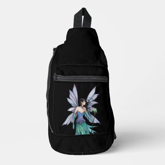 Fantasiesterrenhemel Elf met Staf Sling Bag (Voorkant)