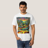 Fantasiestforest bij zonsondergang t-shirt (Voorkant volledig)