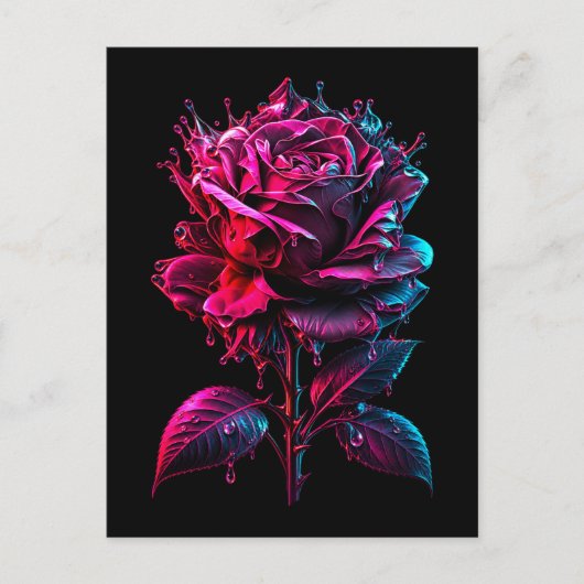 Fantasiestijgingroos Briefkaart (Voorkant)