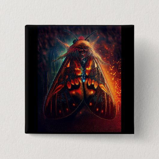 Fantasiestijl Clown Gezicht Tijger Mot Vierkante Button 5,1 Cm (Voorkant)
