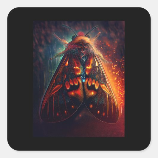 Fantasiestijl Clown Gezicht Tijger Mot Vierkante Sticker (Voorkant)