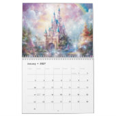 Fantasiestilcastelen in abstracte stijl kalender (Jan 2027)