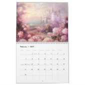 Fantasiestilcastelen in abstracte stijl kalender (Feb 2027)