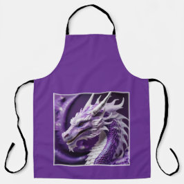 Fantasiestilleven van een paarse en witte draak schort