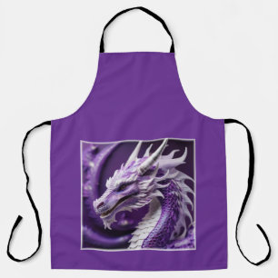 Fantasiestilleven van een paarse en witte draak schort