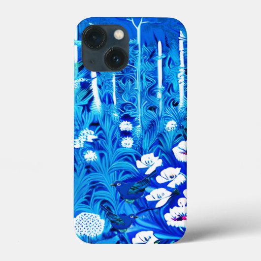 Fantasiestof met bloemen en vogels Case-Mate iPhone case (Achterkant)