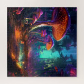 Fantasiestofpaddenstoelenbos legpuzzel (Horizontaal)