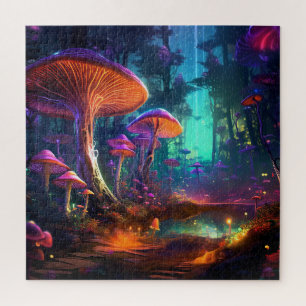 Fantasiestofpaddenstoelenbos  legpuzzel