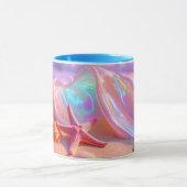 Fantasiestrand met mooie roze zeester  mok (Midden)