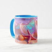 Fantasiestrand met mooie roze zeester  mok (Voorkant links)