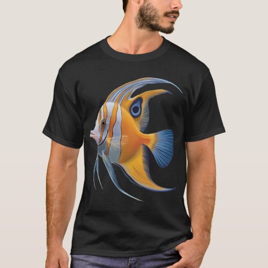 Fantasiestreept gouden vis t-shirt (Voorkant)