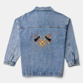 Fantasiestrijdbijlen met vurige energie – Krachtig Denim Jacket
