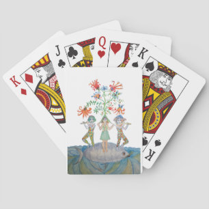 Fantasiestrijders op een Reusachtige Vis Pokerkaarten