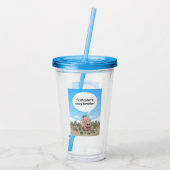 Fantasiestrijdinosaurussen Acryl Drinkbeker (Achterkant)