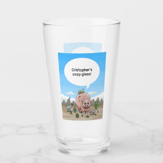 Fantasiestrijdinosaurussen Glas (Voorkant)