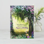 Fantasiestruik Enchanted Glow Bos Bloemen Kaart (Staand voorkant)