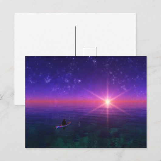 Fantasieten: op het Zee Briefkaart (Voorkant / Achterkant)