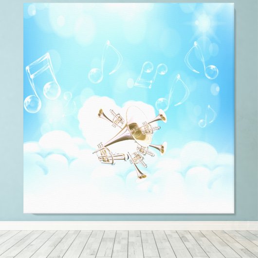 Fantasietrompetten gewikkeld canvas (Insitu (Houten vloer))