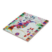 fantasievliegende regenboogflorenschilderkunst tegeltje (Zijkant)