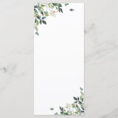 Fantasievol blad dankkaartje voor de tafel programmakaart (Achterkant)