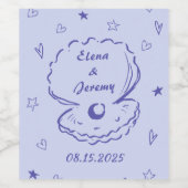 Fantasievol Funky Handgetekend Huwelijks Wijnlabel Wijn Etiket (Enkel label)