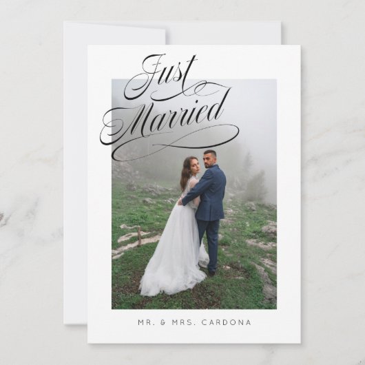 Fantasievol getrouwd Elopement Foto Aankondiging (Voorkant)