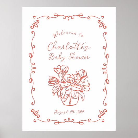 Fantasievol handgeschreven geïllustreerde baby sho poster (Voorkant)